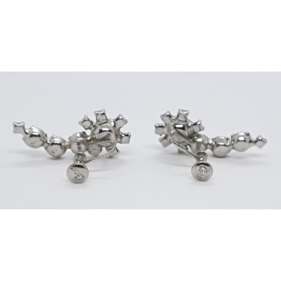Vintage Coro Rhinestone Earrings Clip On Mid Century 1950s  Lot C - Picture 2 of 4